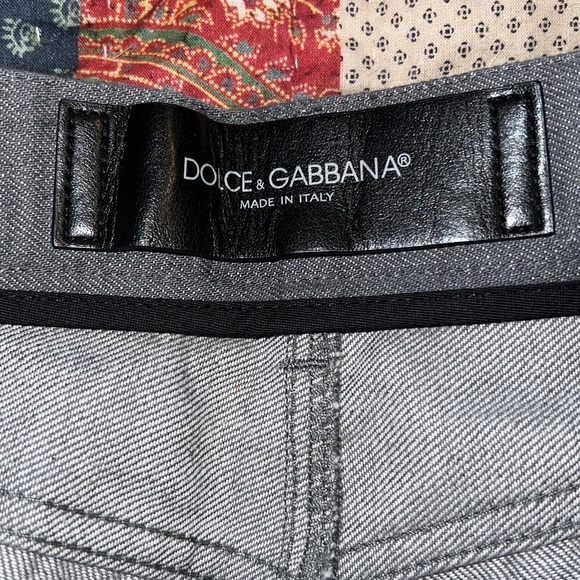 Dolce & Gabana grey stretch straight jeans 14 gold or size 40 waist - Picture 8 of 12